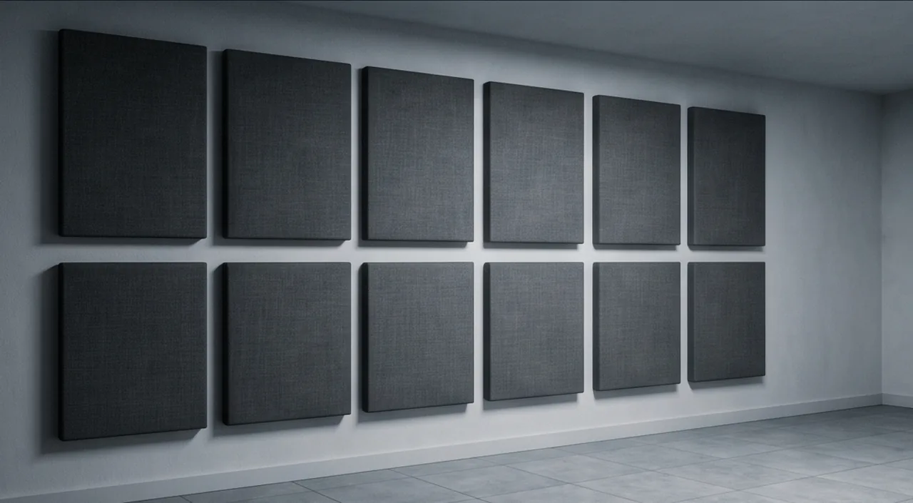 Acoustic treatment stage 3: Treatment: acoustic treatment is placed where measurements show it is needed.