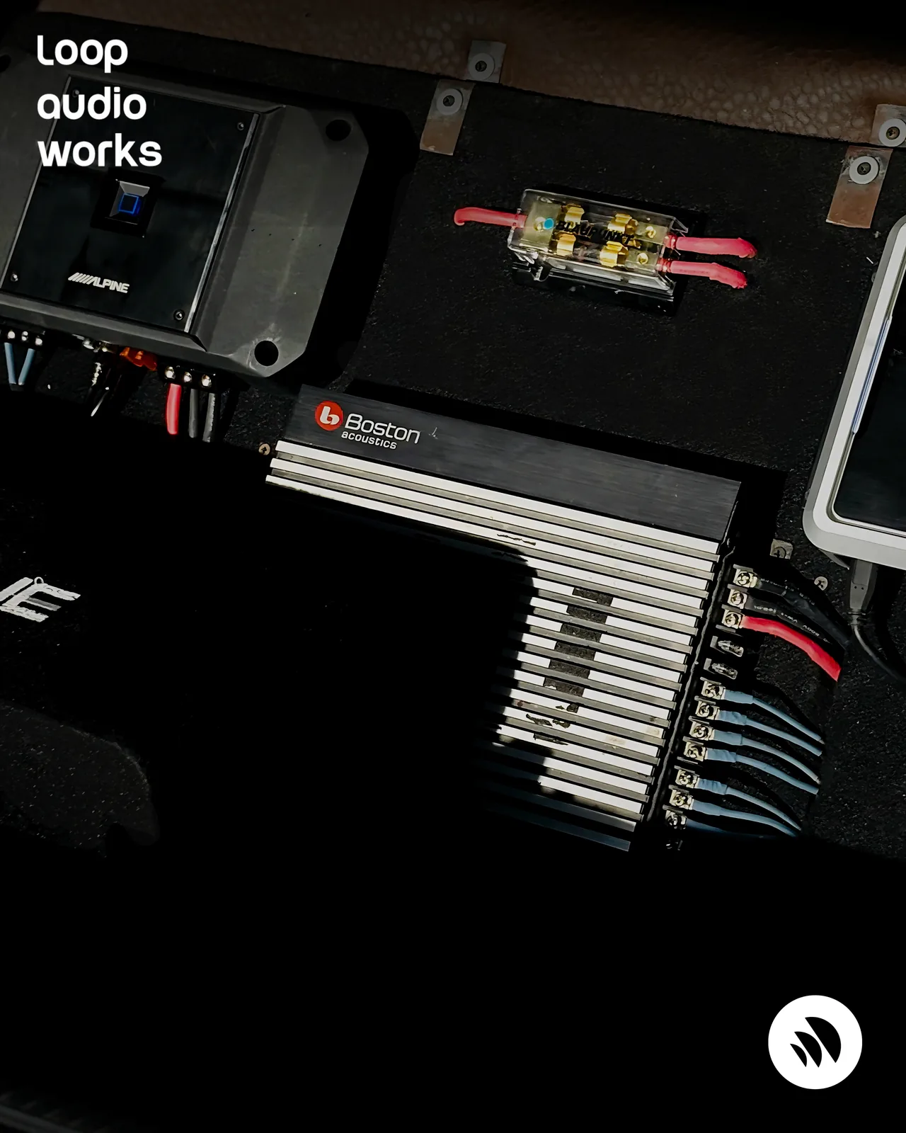 Car audio amplifier and wiring installation in Coimbatore.