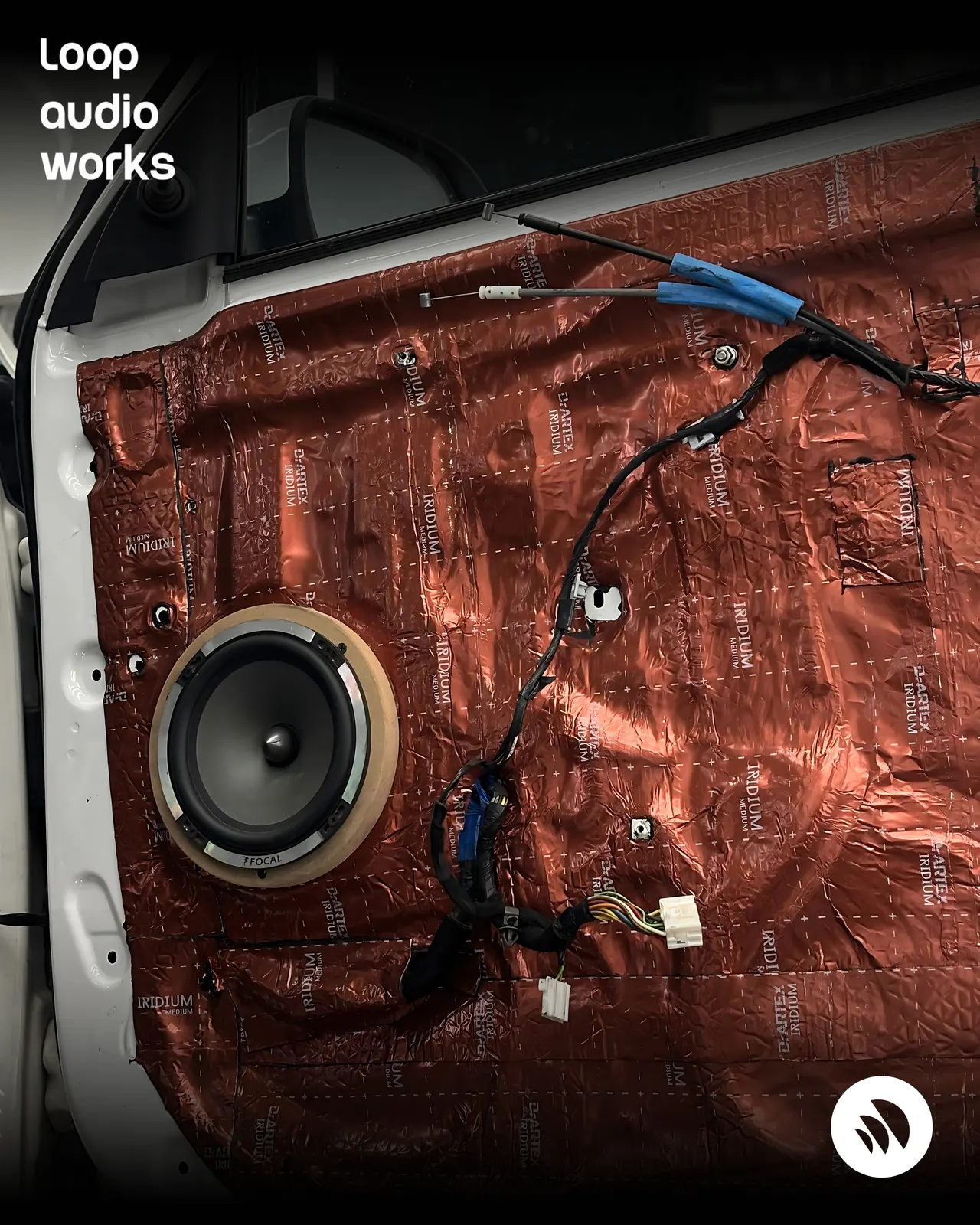 Car door speaker installation with sound deadening in Coimbatore.