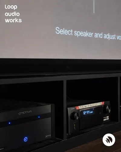 Private cinema — frame 6 of the home theatre installation by Loop Audio Works, South India.