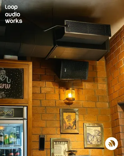 Commercial installs — frame 4 of the commercial audio installation by Loop Audio Works, South India.